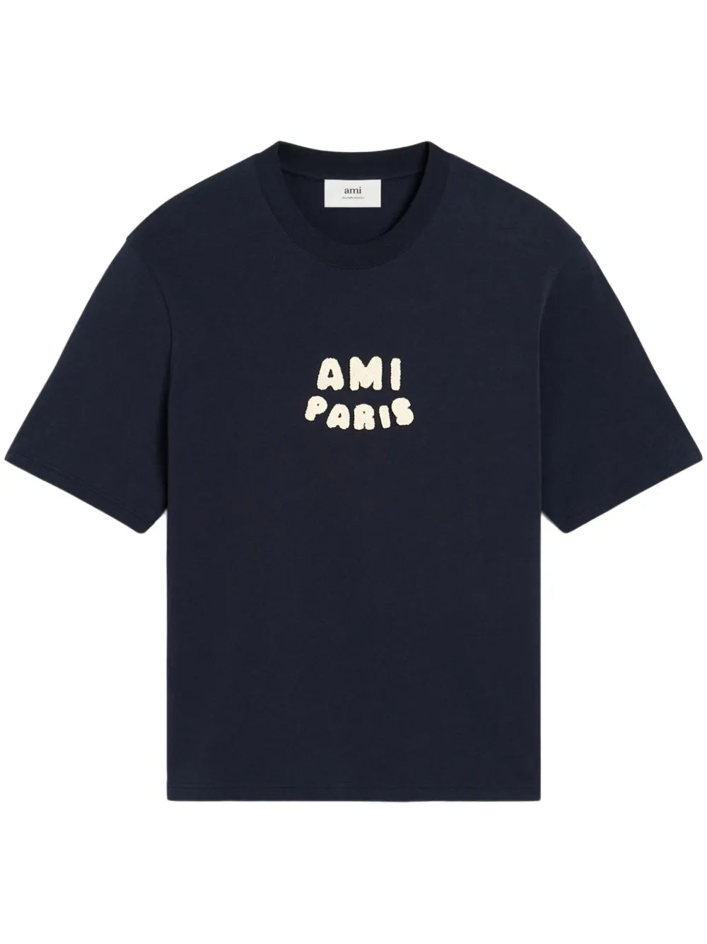 AMI Paris – Embroidered Logo T-Shirt Navy Blue