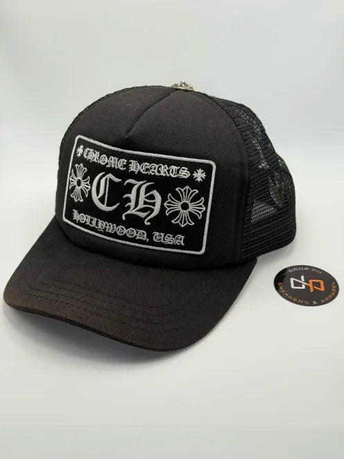 Chrome Hearts CH Hollywood Trucker Hat Black/Black (USED)