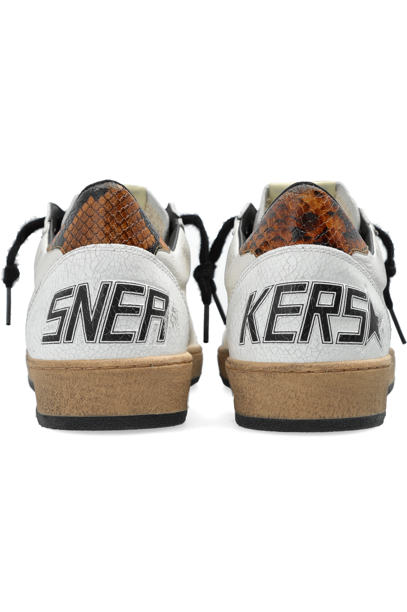 Golden Goose Ballstar Brown Croc Leather Heel Tab