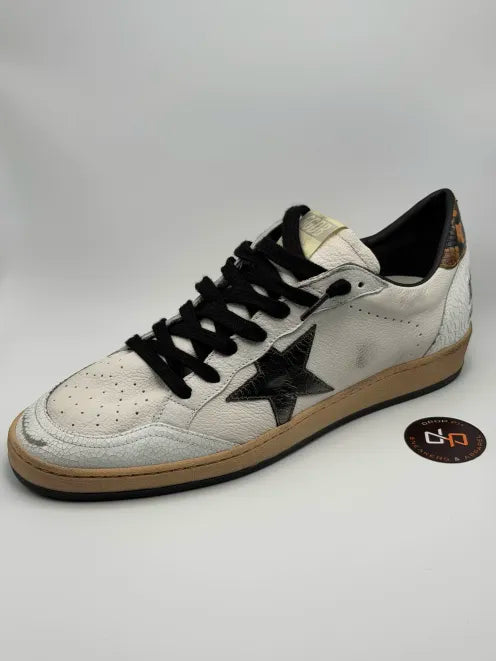 Golden Goose Ballstar Brown Croc Leather Heel Tab